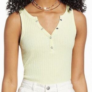 BP Women's Rib Henley Light Green Luminary